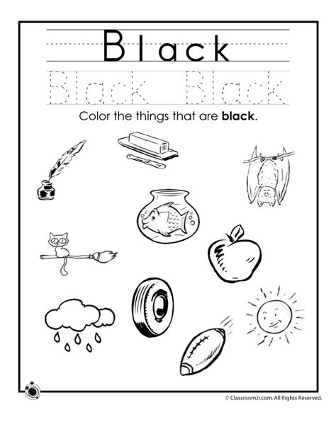 Color Black Worksheet Woo Jr Kids Activities