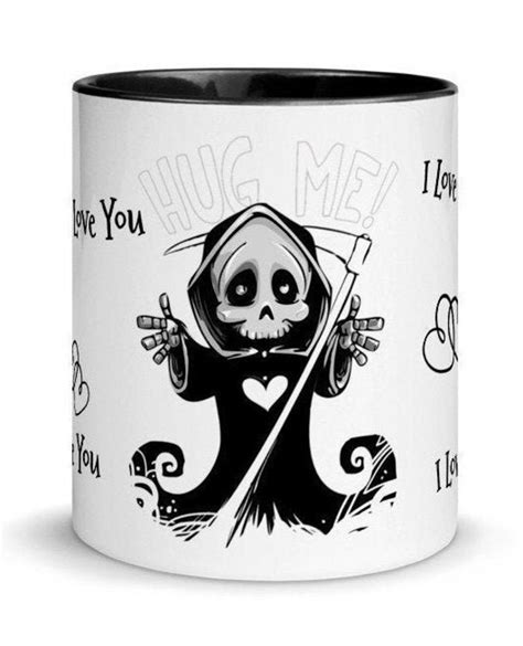 Grim Reaper I Love You Coffee Mug With Black Color Inside Etsy