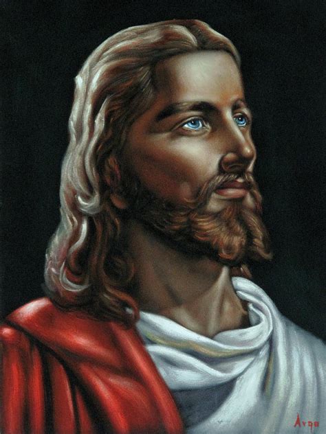 Jesus Christ Blue Eyes Portrait Painting By Argo