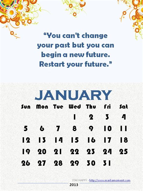 Yearly Quotes Calendar 2014 Inspirational Quotes Calendar Thoughts