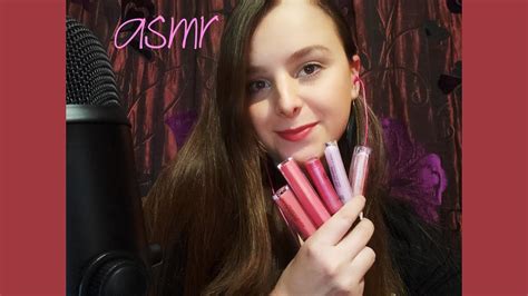 Asmrclose Up Lipgloss Application Kissing And Mouth Sounds And Tingly