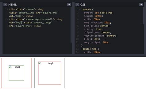 Html How I Can Change Square Size In Css With The Same Class But