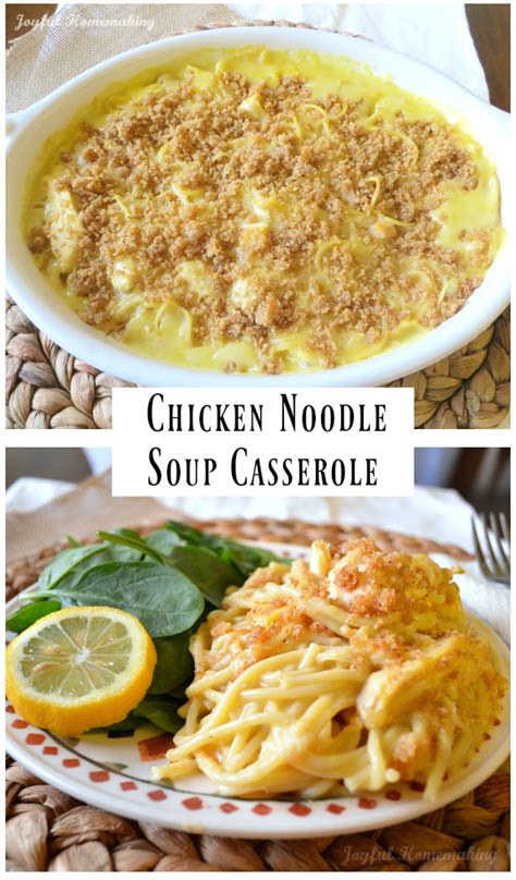 *add half a green or red pepper with the mushrooms. Chicken Noodle Casserole - Joyful Homemaking