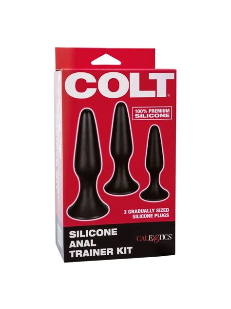 3 Pcs Butt Plugs Colt Silicone Anal Sex Trainer Kit