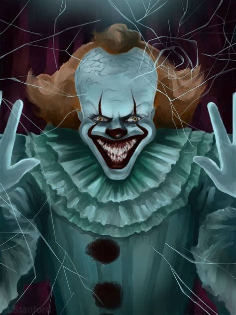 A Creepy Clown With His Hands In The Air