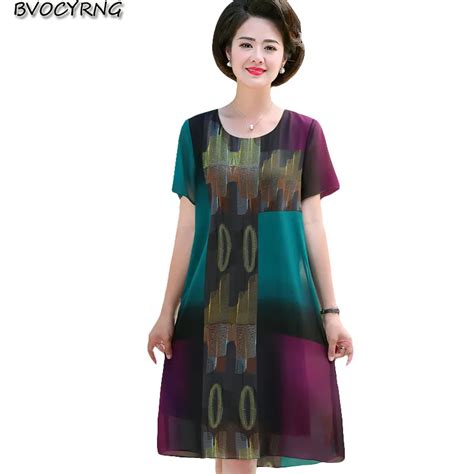 new summer dress middle aged and elderly women spring summer dresses fashion high quality