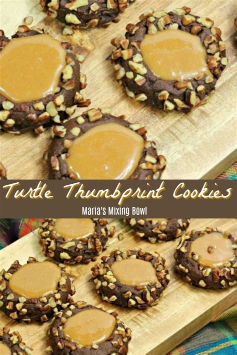 Turtle Thumbprint Cookies Chocolate Pecans And Caramel Come Together