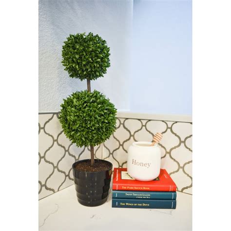 Admiredbynature 18 Tall Artificial Tabletop Double Ball Shaped Boxwood