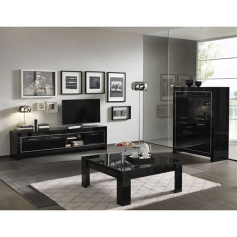 Lorenz Modern Bar Unit In Black High Gloss With 4 Doors Furniture In