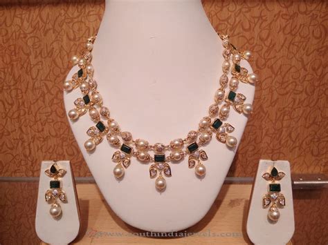 22k Gold Pearl Necklace Sets Gold Pearl Necklace Sets With Earrings