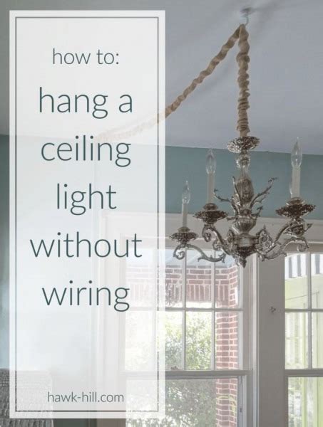 Use a utility knife to cut off approximately 6 inches of sheathing from the light's electrical wire. Ceiling Light No Wiring