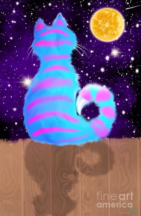 Moon Cat Painting By Nick Gustafson Fine Art America