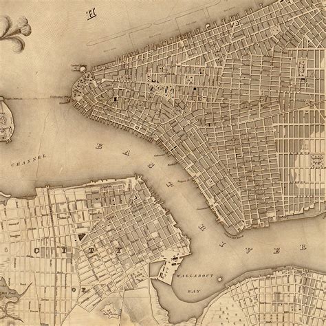 New York 1836 Manhattan Topographical Map Of New York City Colton