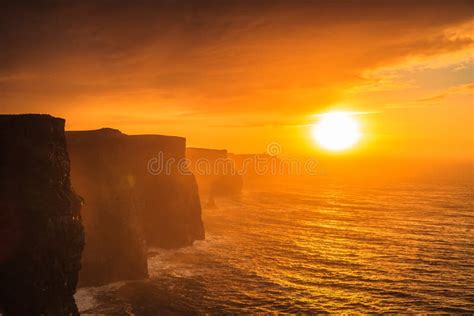 Cliffs Of Moher At Sunset In Co Clare Ireland Europe Stock Image