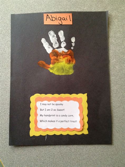 Candy Corn Handprint Cute And Easy Craft For Pre School Or
