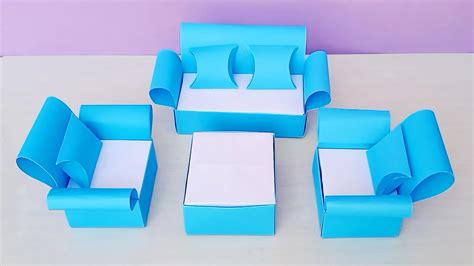 Diy Mini Paper Sofa Paper Crafts For School Doll House Paper Craft