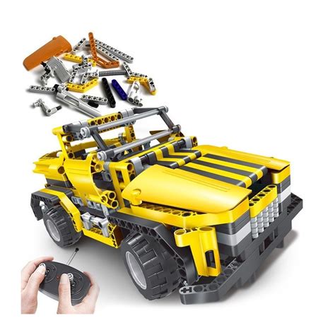 Creative 2 In 1 Electric Diy Assembled Building Blocks Car With Remote