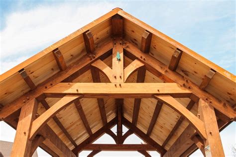 King Post Timber Frame Truss Design Timber Frame Pavilion Timber