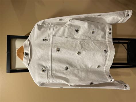 Rare Dior X Kaws Bees White Denim Jacket Size 52 For Sale At 1stdibs