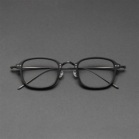 gatenac unisex full rim square titanium acetate frame eyeglasses gxyj364 mens glasses frames