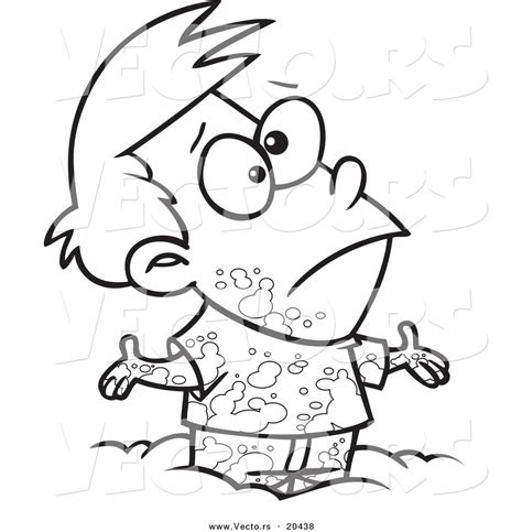 Vector Of A Cartoon Boy Playing In Mud Coloring Page Outline By
