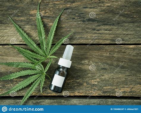 Cannabis With Extract Oil In A Bottle Stock Image Image Of Bottle