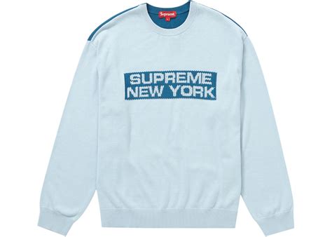 Supreme 2 Tone Sweater Light Blue Mens Ss22 Us