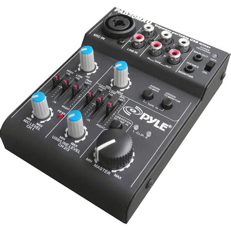 Pyle Pro 5 Channel Compact Audio Mixer With Usb Pad20mxu Bandh