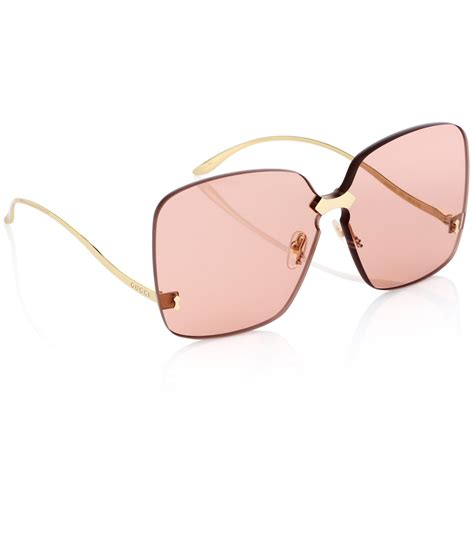 Gucci Synthetic Square Frame Rimless Sunglasses In Pink Lyst
