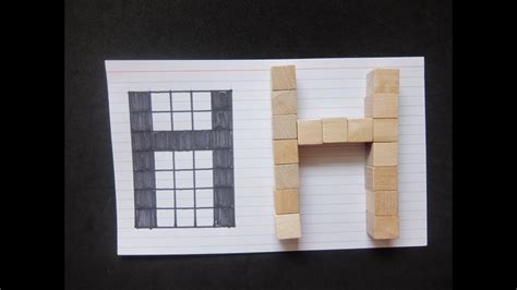 Upper Case Letter H Minecraft Font Using Grid And Wood Blocks Youtube