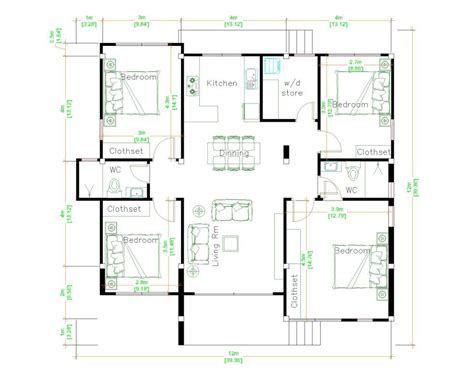 They are often more flexible than smaller houses browse our collection of four bedroom house plans to find your next dream home, and contact us with any questions you may have! 4 Bedroom House Plans 12x12 Meter 39x39 Feet - Pro Home DecorZ