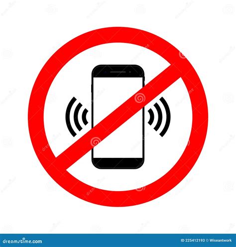 Phone Off Mobile Ban Icon Of Forbidden Cellphone Red Sign Of Off Use