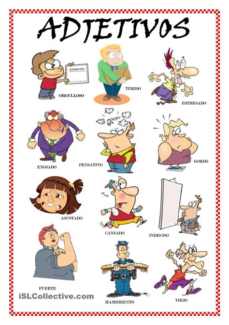 Adjetivos En Ingles Con Dibujos Para Niños Niños Relacionados
