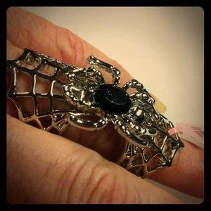 Log In Black Sapphire Spider Jewelry Crystal Rings