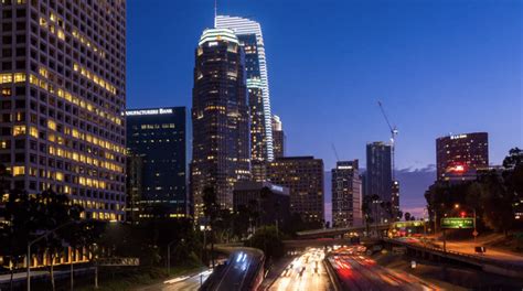 4k Downtown Los Angeles Skyline Day To Night Hyperlapse Emerics