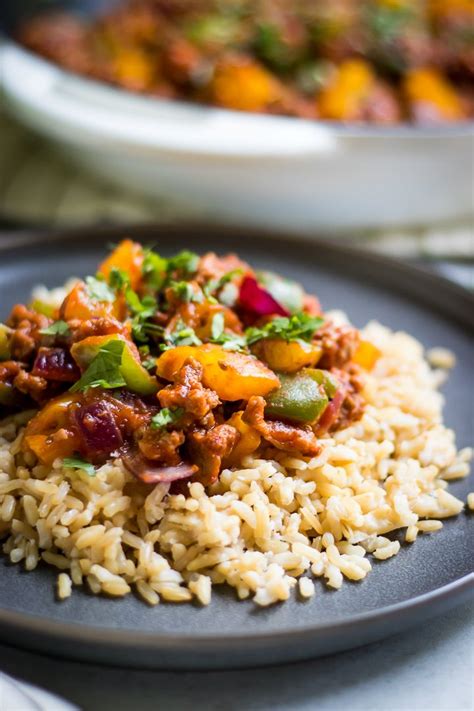 The recipe suggests using a mixture of pork and turkey, but you can use all ground turkey for flavorful — and healthier — results. Simple Turkey Pepper Skillet | Recipe | Food recipes, Stuffed peppers, Healthy recipes