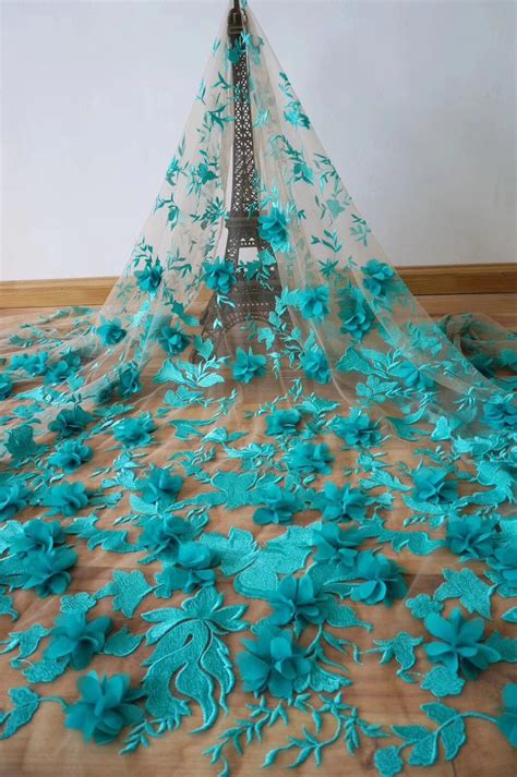 High end fabrics and luxury home goods at wholesale prices. 3D Chiffon Flower Fabric, Cyan Lace Fabric, Floral ...