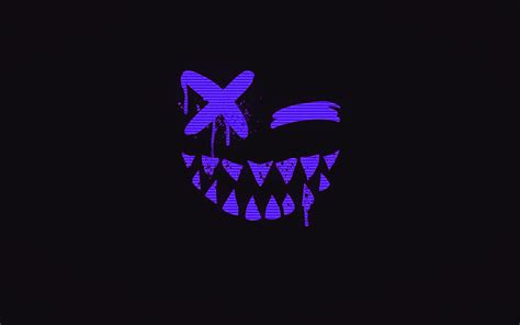 Wallpaper For Desktop Laptop Bj07 Art Smile Dark Horror Face Simple Purple