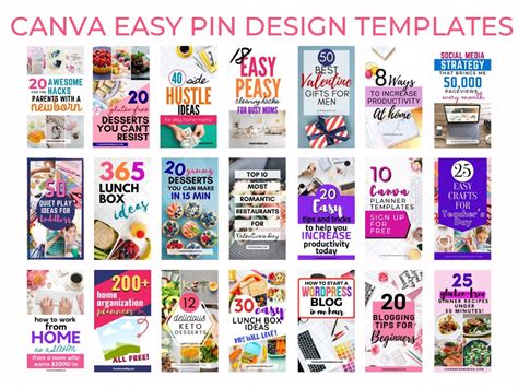 Easy Design Pin Templates Formommiesbymommy Plr Printables