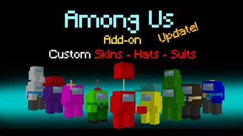 Among Us Custom Skins In Minecraft Among Us Addonskins 4d Minecraft
