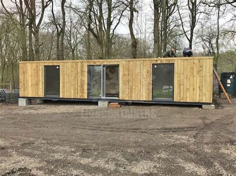 Cladded 40ft X 16ft Container Office For Health App Developers Timber