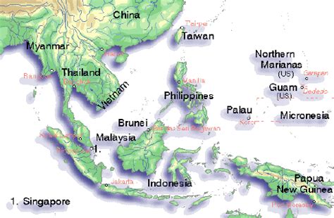 Taiwan liegt etwa 160 kilometer von der südostküste des chinesischen festlandes entfernt im taiwan erstreckt sich über eine fläche von etwa 36.000 quadratkilometern, was ungefähr der größe. Süd-Ost Asien Karte