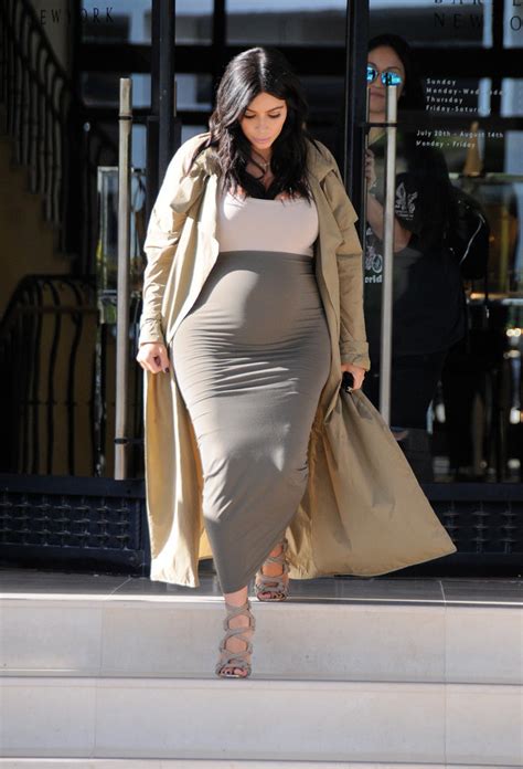 Kim Kardashian Wearing Tight Gray Maxi Skirt Popsugar Fashion