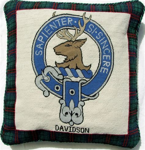 Davidson Tartan Scotish Cushion Cover Needlepoint Tapestry Scotland