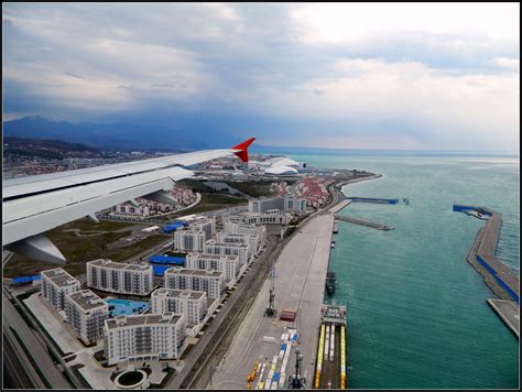 Olympic Sites As Seen On Final Approach To Sochi Airport Lifeline