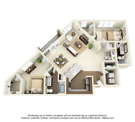 Plymouth Floor Plan 2 Bd 2 Ba 1296 Sq Ft Architectural Floor