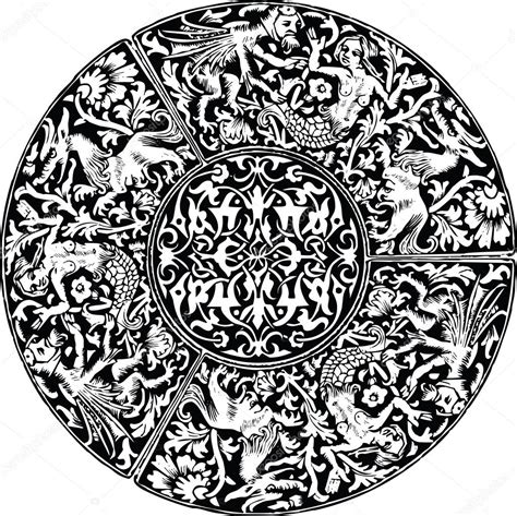 Raster golden floral ornament brocade textile and glass pattern. Renaissance seamless pattern. Vector illustration — Stock ...