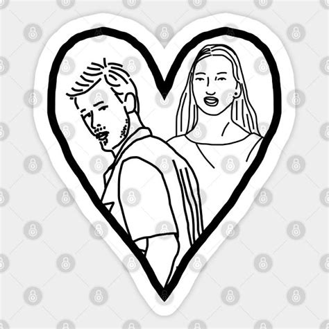 A Line Drawing Of A Heart Framing The Boyfriend And Mystery Woman From