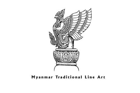 Download fully editable outline map of myanmar. Myanmar Traditional Line Art by nyinyisoewin on ...