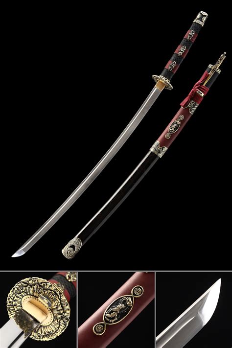 Épée De Samouraï Japonaise Faite à La Main En Acier Au Manganèse Avec